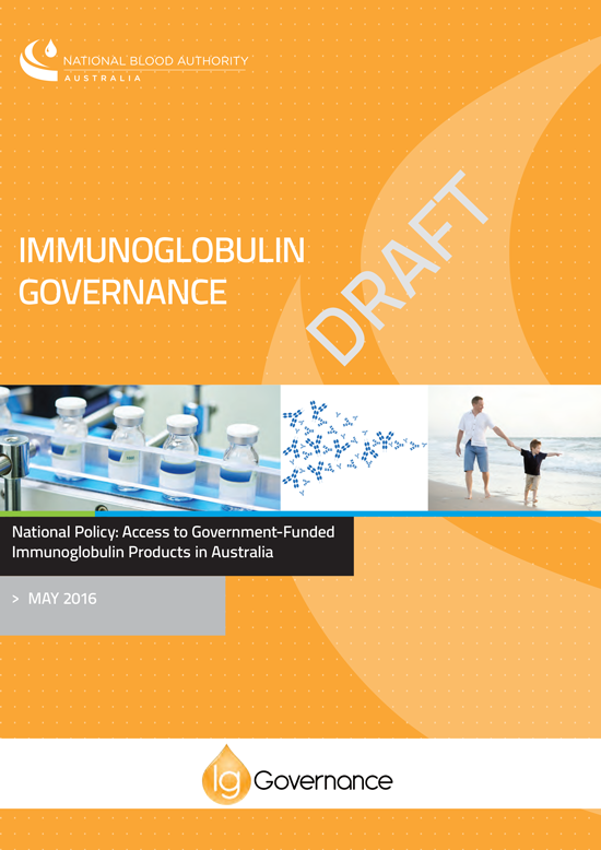 Picture of the 2016 Immunoglobulin Governance Policy cover draft