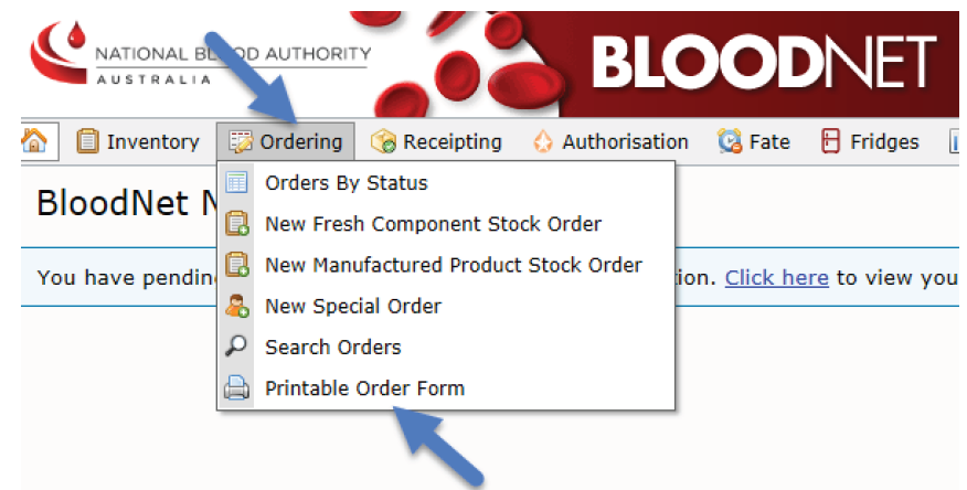 Image of Bloodnet ordering during outages